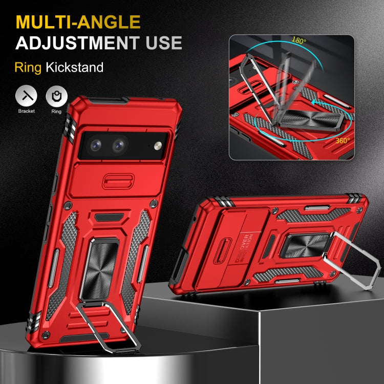 For Google Pixel 9/9 Pro Armor PC + TPU Camera Shield Phone Case(Red) - Google Cases by PMC TechLife | Online Shopping South Africa | PMC TechLife | Buy Now Pay Later Mobicred