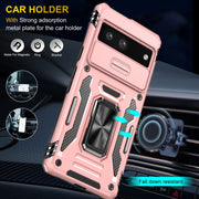 For Google Pixel 9/9 Pro Armor PC + TPU Camera Shield Phone Case(Rose Gold)