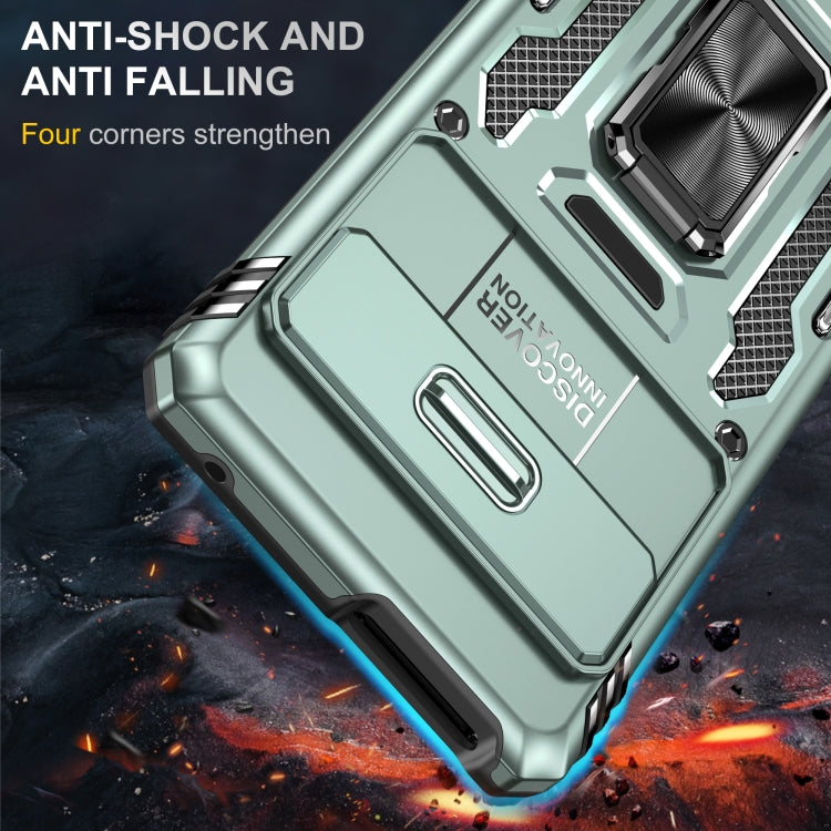 For Google Pixel 9 Pro XL 6.8 Armor PC + TPU Camera Shield Phone Case(Alpine Green)