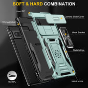 For Google Pixel 9 Pro XL 6.8 Armor PC + TPU Camera Shield Phone Case(Alpine Green)