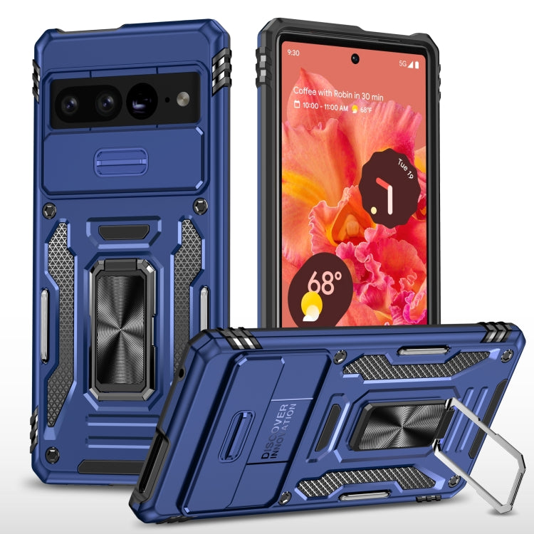 For Google Pixel 9 Pro XL 6.8 Armor PC + TPU Camera Shield Phone Case(Navy Blue) - Google Cases by PMC TechLife | Online Shopping South Africa | PMC TechLife | Buy Now Pay Later Mobicred