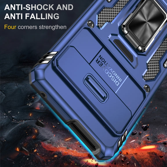 For Google Pixel 9 Pro XL 6.8 Armor PC + TPU Camera Shield Phone Case(Navy Blue)