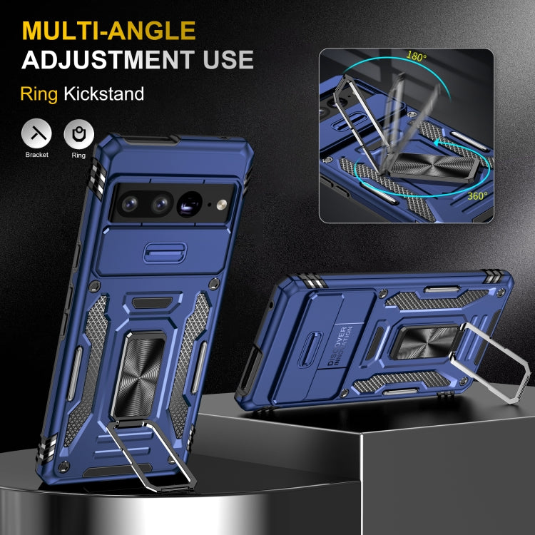 For Google Pixel 9 Pro XL 6.8 Armor PC + TPU Camera Shield Phone Case(Navy Blue) - Google Cases by PMC TechLife | Online Shopping South Africa | PMC TechLife | Buy Now Pay Later Mobicred