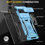 For Google Pixel 9 Pro XL 6.8 Armor PC + TPU Camera Shield Phone Case(Light Blue)