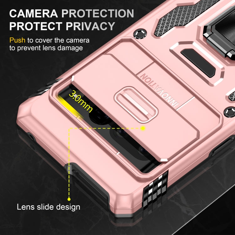 For Google Pixel 9 Pro XL 6.8 Armor PC + TPU Camera Shield Phone Case(Rose Gold)