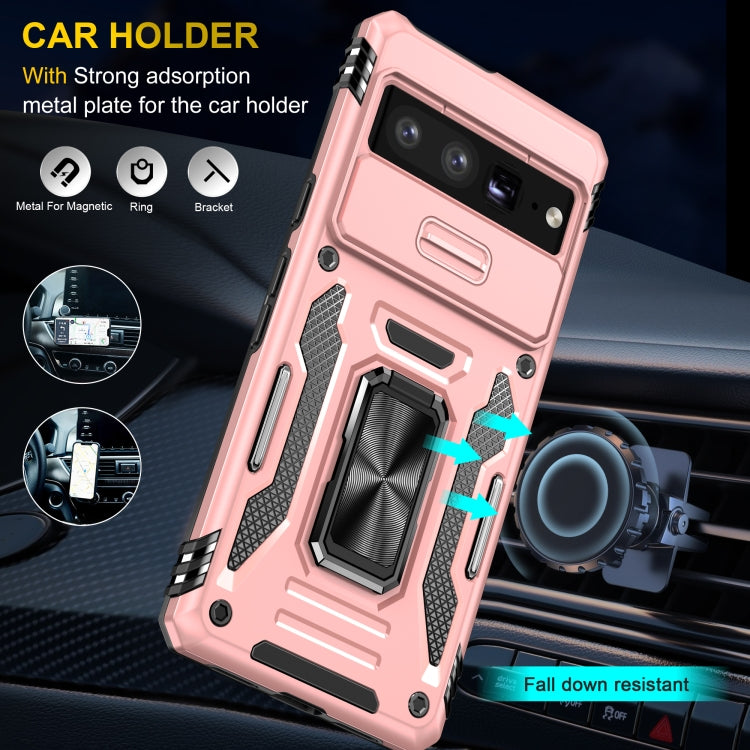For Google Pixel 9 Pro XL 6.8 Armor PC + TPU Camera Shield Phone Case(Rose Gold) - Google Cases by PMC TechLife | Online Shopping South Africa | PMC TechLife | Buy Now Pay Later Mobicred