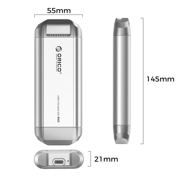 ORICO R40-2T 2TB 40Gbps Racing Car-Inspired Portable SSD Enclosure(Silver) - HDD Enclosure by ORICO | Online Shopping South Africa | PMC Jewellery | Buy Now Pay Later Mobicred