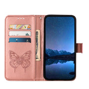 For Tecno Spark Go 2024 / Spark 20C Embossed Butterfly Leather Phone Case(Rose Gold)