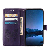 For Tecno Spark Go 2024 / Spark 20C Embossed Butterfly Leather Phone Case(Dark Purple)