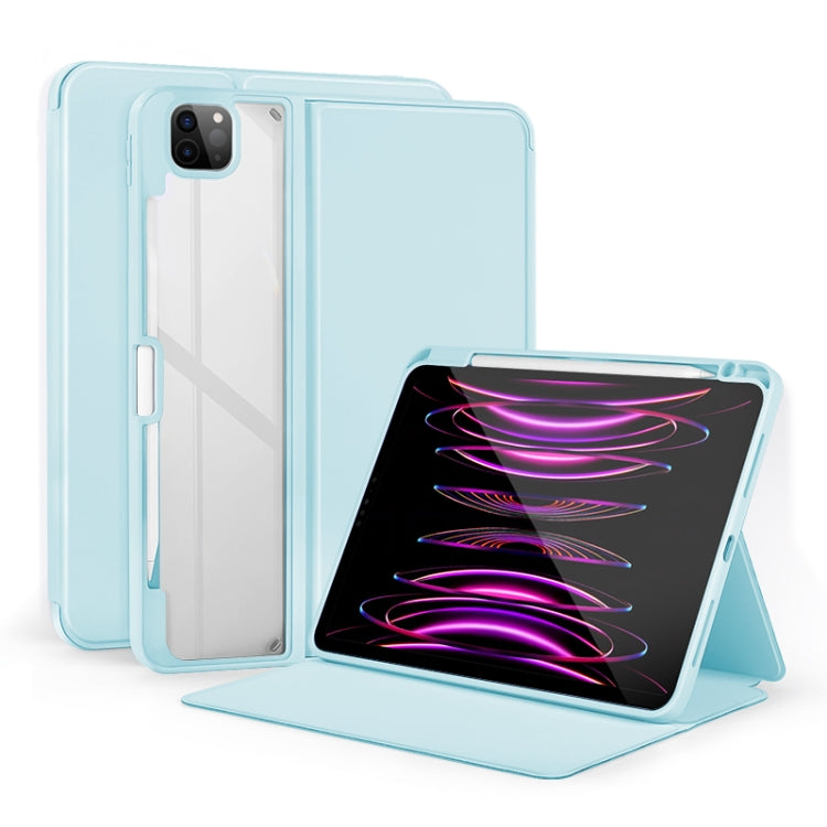 For iPad Air 13 2024 / Pro 12.9 2022 2-Fold Clear Acrylic Leather Tablet Case(Ice Blue) - iPad Pro 12.9 (2022/2021) Cases by PMC TechLife | Online Shopping South Africa | PMC TechLife | Buy Now Pay Later Mobicred