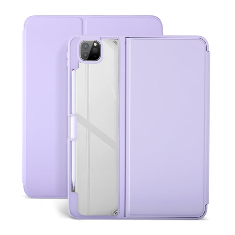 For iPad Air 13 2024 / Pro 12.9 2022 2-Fold Clear Acrylic Leather Tablet Case(Baby Pink) - iPad Pro 12.9 (2022/2021) Cases by PMC TechLife | Online Shopping South Africa | PMC TechLife | Buy Now Pay Later Mobicred