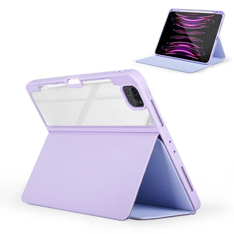 For iPad Air 13 2024 / Pro 12.9 2022 2-Fold Clear Acrylic Leather Tablet Case(Baby Pink) - iPad Pro 12.9 (2022/2021) Cases by PMC TechLife | Online Shopping South Africa | PMC TechLife | Buy Now Pay Later Mobicred