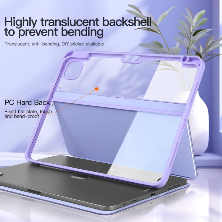 For iPad Air 13 2024 / Pro 12.9 2022 2-Fold Clear Acrylic Leather Tablet Case(Light Purple) - iPad Pro 12.9 (2022/2021) Cases by PMC TechLife | Online Shopping South Africa | PMC TechLife | Buy Now Pay Later Mobicred