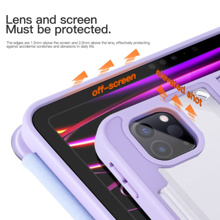 For iPad Air 13 2024 / Pro 12.9 2022 2-Fold Clear Acrylic Leather Tablet Case(Ice Blue) - iPad Pro 12.9 (2022/2021) Cases by PMC TechLife | Online Shopping South Africa | PMC TechLife | Buy Now Pay Later Mobicred