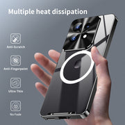 For Motorola Edge 50 Pro Frosted Metal MagSafe Magnetic Phone Case(Black)