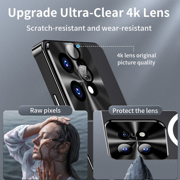 For Motorola Edge 50 Pro Frosted Metal MagSafe Magnetic Phone Case(Black)