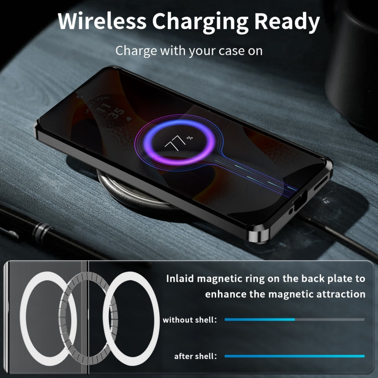 For Motorola Edge 50 Pro Frosted Metal MagSafe Magnetic Phone Case(Black)