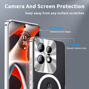 For Motorola Edge 50 Pro Frosted Metal MagSafe Magnetic Phone Case(Silver)