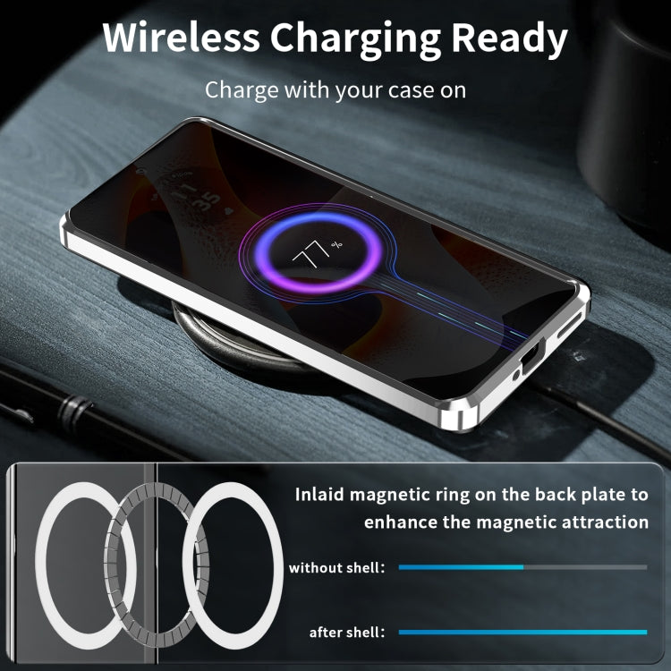 For Motorola Edge 50 Pro Frosted Metal MagSafe Magnetic Phone Case(Silver)