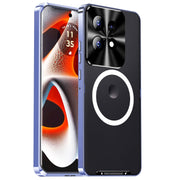 For Motorola Edge 50 Pro Frosted Metal MagSafe Magnetic Phone Case(Puprle)