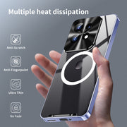 For Motorola Edge 50 Pro Frosted Metal MagSafe Magnetic Phone Case(Puprle)