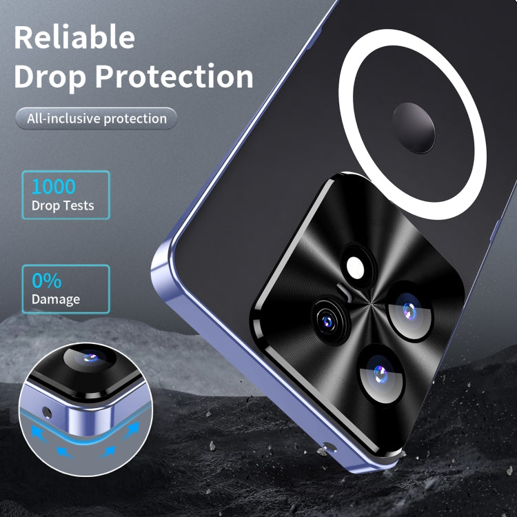 For Motorola Edge 50 Pro Frosted Metal MagSafe Magnetic Phone Case(Puprle)