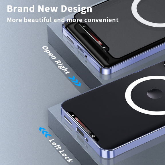 For Motorola Edge 50 Pro Frosted Metal MagSafe Magnetic Phone Case(Puprle)