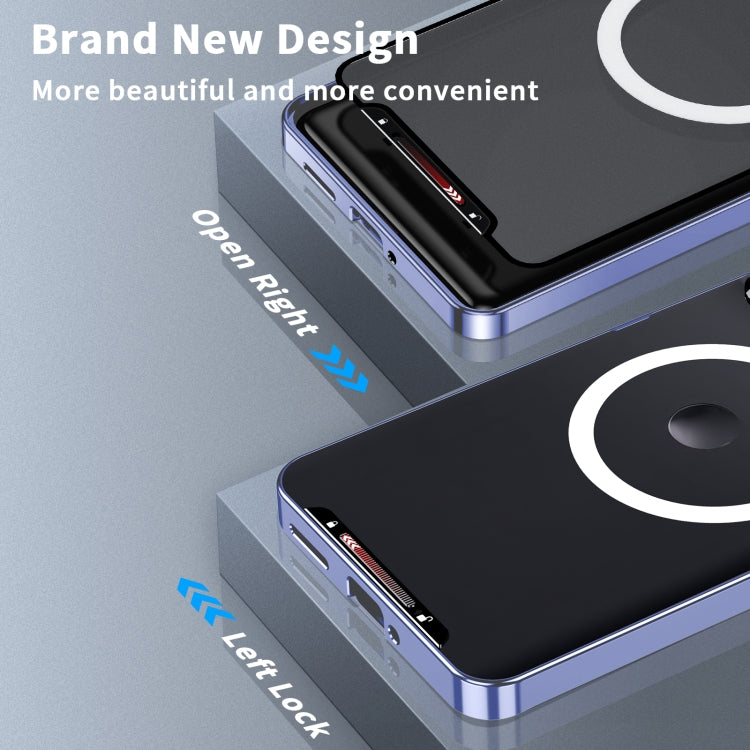 For Motorola Edge 50 Pro Frosted Metal MagSafe Magnetic Phone Case(Puprle)