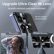 For Motorola Edge 50 Pro Frosted Metal MagSafe Magnetic Phone Case(Puprle)
