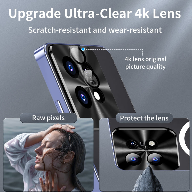 For Motorola Edge 50 Pro Frosted Metal MagSafe Magnetic Phone Case(Puprle)