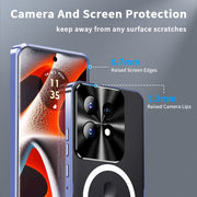 For Motorola Edge 50 Pro Frosted Metal MagSafe Magnetic Phone Case(Puprle)