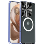 For Motorola Edge 50 Ultra Frosted Metal MagSafe Magnetic Phone Case(Puprle)