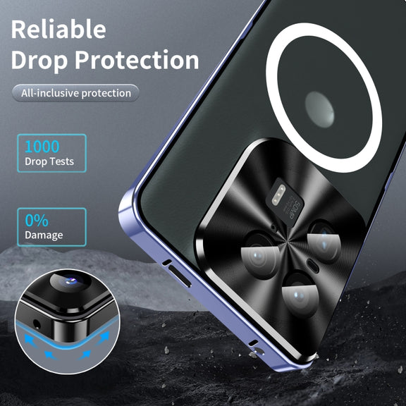 For Motorola Edge 50 Ultra Frosted Metal MagSafe Magnetic Phone Case(Puprle)