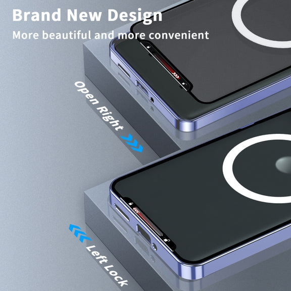 For Motorola Edge 50 Ultra Frosted Metal MagSafe Magnetic Phone Case(Puprle)