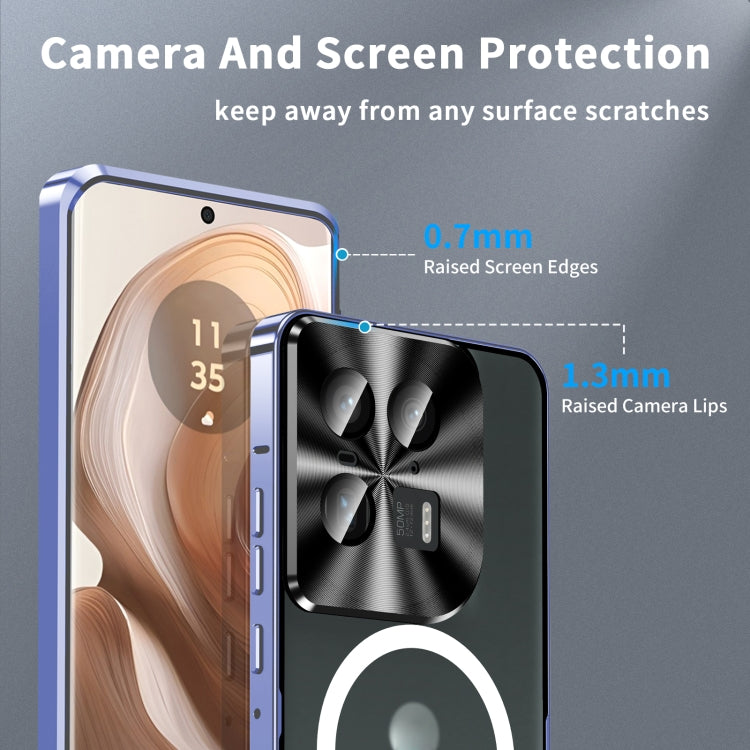 For Motorola Edge 50 Ultra Frosted Metal MagSafe Magnetic Phone Case(Puprle)