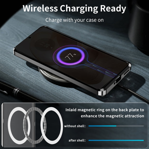 For Motorola Moto X50 Ultra Frosted Metal MagSafe Magnetic Phone Case(Black)