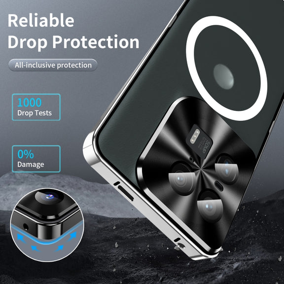 For Motorola Moto X50 Ultra Frosted Metal MagSafe Magnetic Phone Case(Silver)