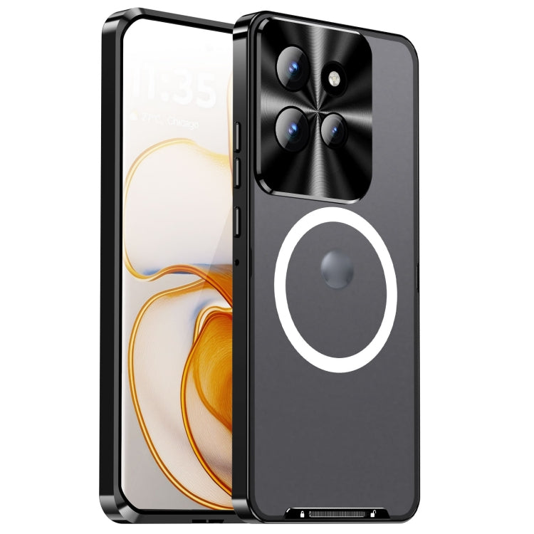 For Motorola Edge 50 Frosted Metal MagSafe Magnetic Phone Case(Black) - Motorola Cases by PMC TechLife | Online Shopping South Africa | PMC TechLife | Buy Now Pay Later Mobicred