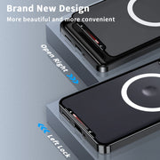 For Motorola Edge 50 Frosted Metal MagSafe Magnetic Phone Case(Black)