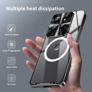 For Motorola Edge 50 Frosted Metal MagSafe Magnetic Phone Case(Black)