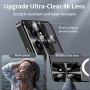For Motorola Edge 50 Frosted Metal MagSafe Magnetic Phone Case(Black)