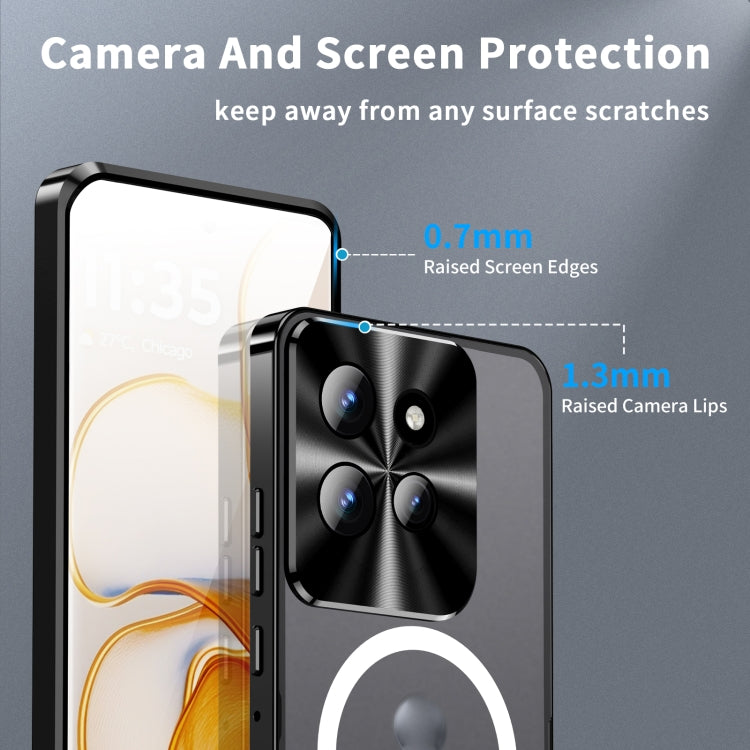 For Motorola Edge 50 Frosted Metal MagSafe Magnetic Phone Case(Black) - Motorola Cases by PMC TechLife | Online Shopping South Africa | PMC TechLife | Buy Now Pay Later Mobicred