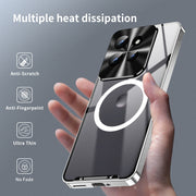 For Motorola Edge 50 Frosted Metal MagSafe Magnetic Phone Case(Silver)