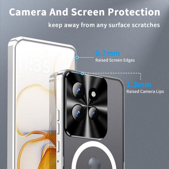 For Motorola Edge 50 Frosted Metal MagSafe Magnetic Phone Case(Silver)