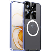 For Motorola Edge 50 Frosted Metal MagSafe Magnetic Phone Case(Puprle)