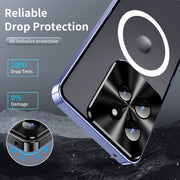 For Motorola Edge 50 Frosted Metal MagSafe Magnetic Phone Case(Puprle)