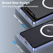 For Motorola Edge 50 Frosted Metal MagSafe Magnetic Phone Case(Puprle)