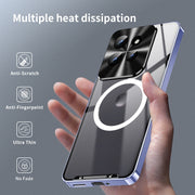 For Motorola Edge 50 Frosted Metal MagSafe Magnetic Phone Case(Puprle)