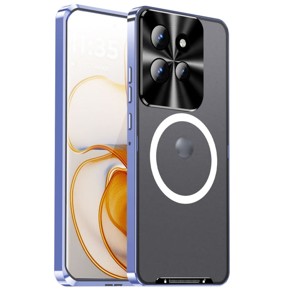 For Motorola Edge 50 Frosted Metal MagSafe Magnetic Phone Case(Puprle)