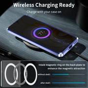 For Motorola Edge 50 Frosted Metal MagSafe Magnetic Phone Case(Puprle)